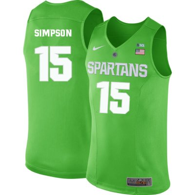 Men Michigan State Spartans NCAA #15 Ralph Simpson Green Authentic Nike 2019-20 Stitched College Basketball Jersey FR32Z36QQ